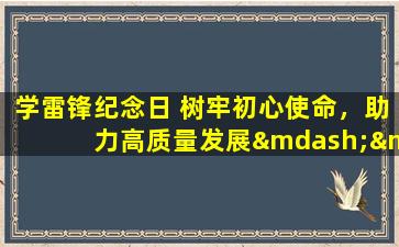 学雷锋纪念日 树牢初心使命，助力高质量发展——致敬雷锋纪念日